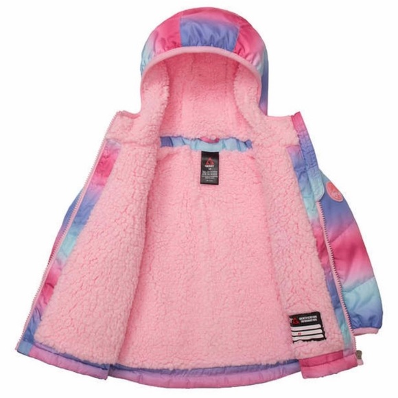 Gerry Weber Hood Quilted Puffer Jacket Pink Ombre - Picture 2 of 11